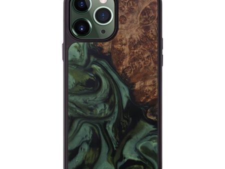 iPhone 13 Pro Max Wood+Resin Phone Case - Reginald (Dark Green, 585827) For Discount