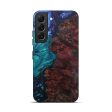 Galaxy S22 Wood+Resin Live Edge Phone Case - Florie (Light Blue, 582873) Hot on Sale