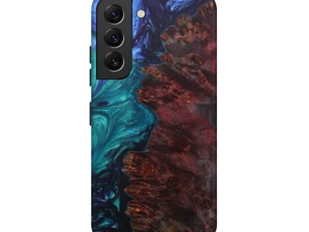 Galaxy S22 Wood+Resin Live Edge Phone Case - Florie (Light Blue, 582873) Hot on Sale