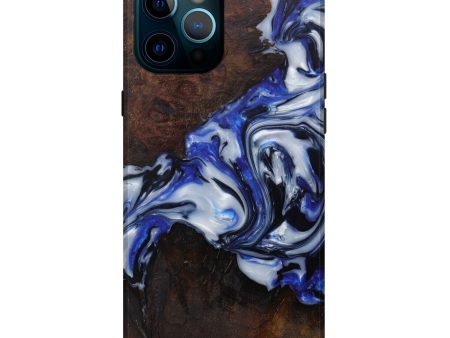 iPhone 12 Pro Max Wood+Resin Live Edge Phone Case - Eugine (Black & White, 582861) Discount