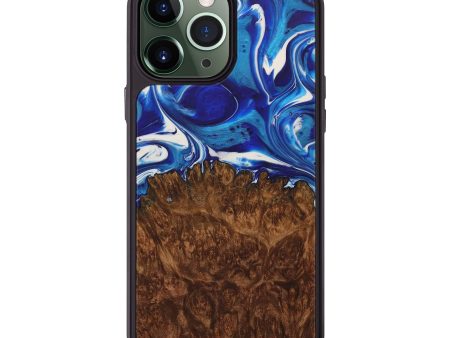 iPhone 13 Pro Max Wood+Resin Phone Case - Adeline (Dark Blue, 587978) Supply