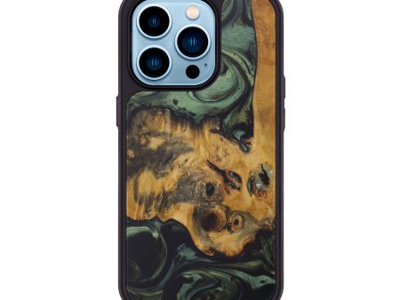 iPhone 14 Pro Wood+Resin Phone Case - Prity (Dark Green, 588131) Supply