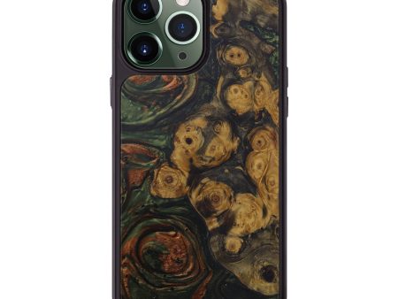 iPhone 13 Pro Max Wood+Resin Phone Case - Fleming (Dark Green, 587933) on Sale