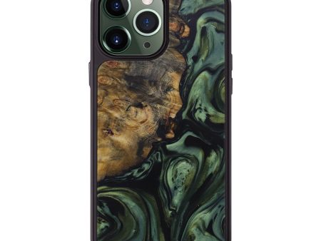 iPhone 13 Pro Max Wood+Resin Phone Case - Marrion (Dark Green, 585860) Discount