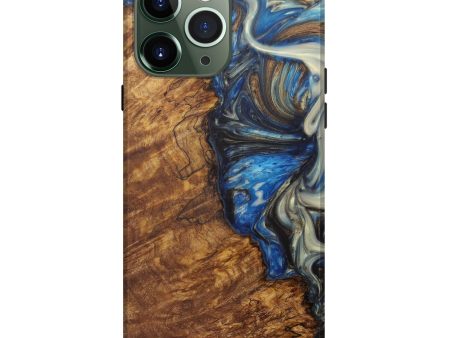 iPhone 13 Pro Max Wood+Resin Live Edge Phone Case - Bep (Light Blue, 582878) Online Hot Sale