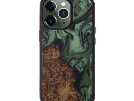 iPhone 13 Pro Wood+Resin Phone Case - Brandon (Dark Green, 585826) Online Sale