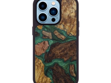 iPhone 14 Pro Wood+Resin Phone Case - Jaeden (Mosaic, 588069) on Sale