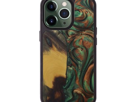 iPhone 13 Pro Wood+Resin Phone Case - Whitley (Dark Green, 587879) For Cheap