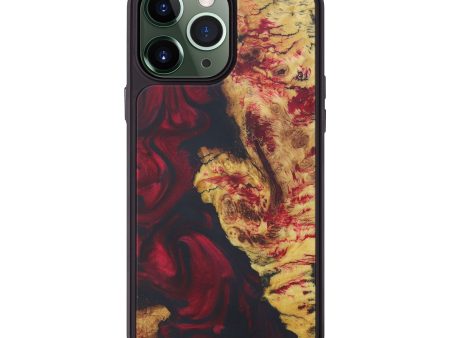 iPhone 13 Pro Max Wood+Resin Phone Case - Winnah (Dark Red, 582939) Cheap