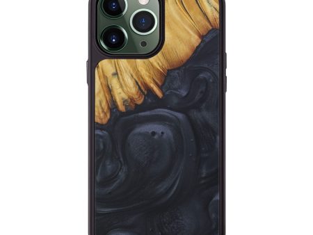 iPhone 13 Pro Max Wood+Resin Phone Case - Weston (Pure Black, 583017) Cheap