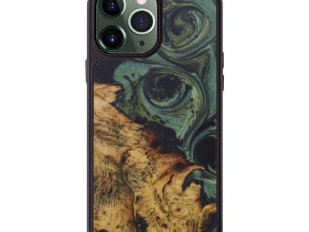 iPhone 13 Pro Max Wood+Resin Phone Case - Selene (Dark Green, 583040) Discount