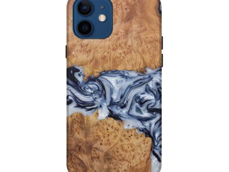 iPhone 12 Wood+Resin Live Edge Phone Case - Merola (Black & White, 581228) on Sale