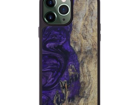 iPhone 13 Pro Max Wood+Resin Phone Case - Zoey (Purple, 582448) Fashion