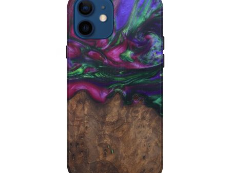 iPhone 12 Wood+Resin Live Edge Phone Case - Rheta (Dark Green, 576750) For Sale