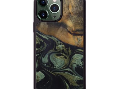 iPhone 13 Pro Max Wood+Resin Phone Case - Walt (Dark Green, 576385) For Cheap