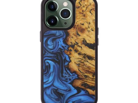 iPhone 13 Pro Wood+Resin Phone Case - Taniya (Dark Blue, 583304) Online Hot Sale