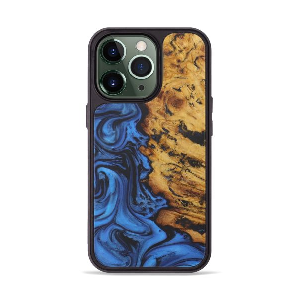 iPhone 13 Pro Wood+Resin Phone Case - Taniya (Dark Blue, 583304) Online Hot Sale