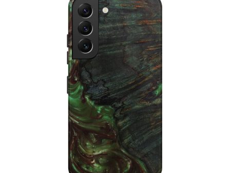 Galaxy S22 Wood+Resin Live Edge Phone Case - Kunie (Dark Green, 582807) Online Sale