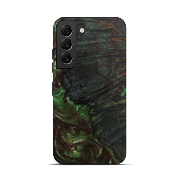 Galaxy S22 Wood+Resin Live Edge Phone Case - Kunie (Dark Green, 582807) Online Sale