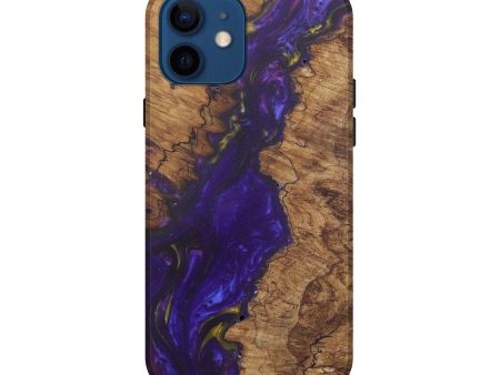 iPhone 12 Wood+Resin Live Edge Phone Case - Daune (Purple, 575499) Cheap