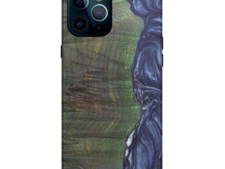 iPhone 12 Pro Max Wood+Resin Live Edge Phone Case - Dorice (Dark Blue, 577490) Discount