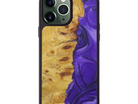 iPhone 13 Pro Max Wood+Resin Phone Case - Stone (Purple, 579286) For Discount