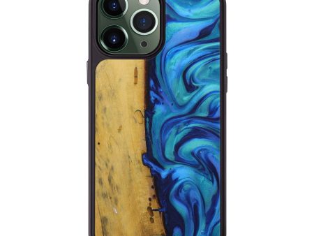 iPhone 13 Pro Max Wood+Resin Phone Case - Alyson (Light Blue, 575276) For Discount