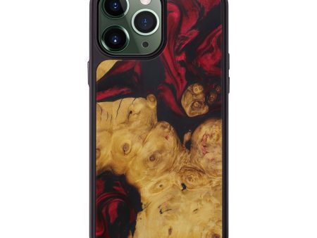 iPhone 13 Pro Max Wood+Resin Phone Case - Rana (Dark Red, 584609) Cheap