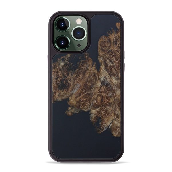 iPhone 13 Pro Max Wood+Resin Phone Case - Tamar (Pure Black, 577172) Cheap