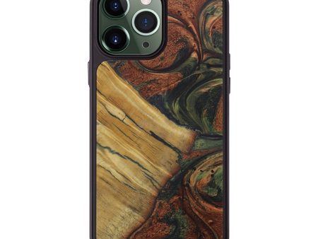 iPhone 13 Pro Max Wood+Resin Phone Case - Sriv (Dark Green, 578676) Fashion