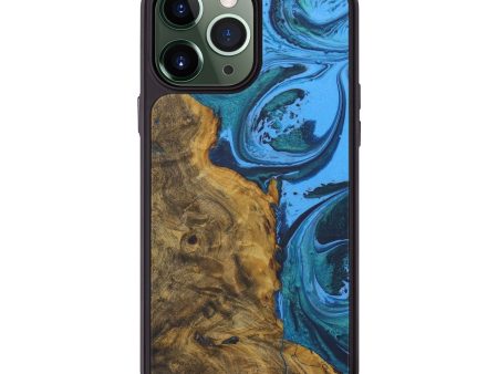 iPhone 13 Pro Max Wood+Resin Phone Case - Willeke (Light Blue, 578933) Online now