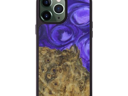 iPhone 13 Pro Max Wood+Resin Phone Case - Dezzie (Purple, 579370) For Cheap