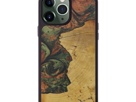 iPhone 13 Pro Max Wood+Resin Phone Case - Caz (Dark Green, 578784) Online now