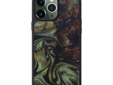 iPhone 13 Pro Max Wood+Resin Phone Case - Maren (Dark Green, 581302) Supply