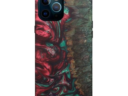 iPhone 12 Pro Max Wood+Resin Live Edge Phone Case - Geza (Dark Red, 579163) Online Sale