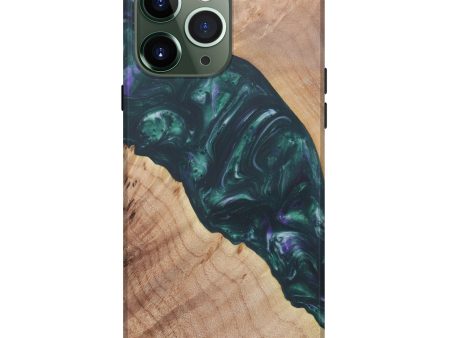 iPhone 13 Pro Max Wood+Resin Live Edge Phone Case - Baines (Dark Green, 577507) Online