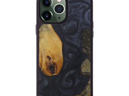 iPhone 13 Pro Max Wood+Resin Phone Case - Svr (Pure Black, 585380) For Cheap