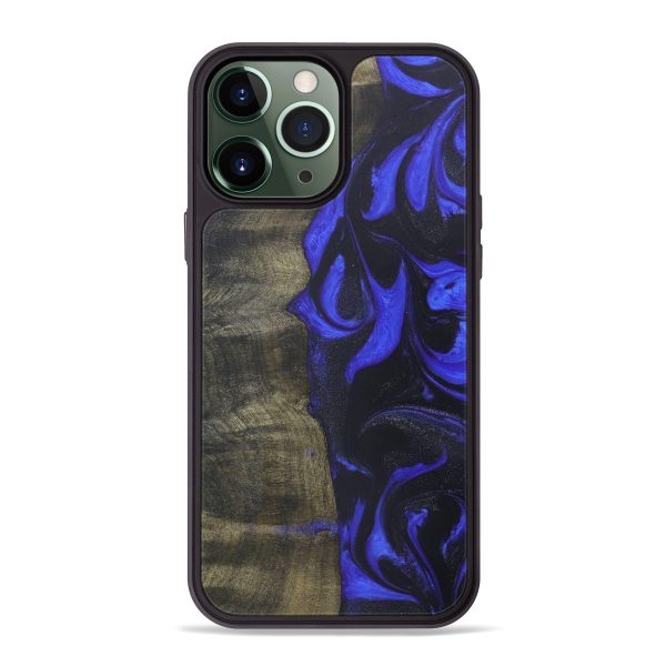 iPhone 13 Pro Max Wood+Resin Phone Case - Lanette (Purple, 575627) For Sale