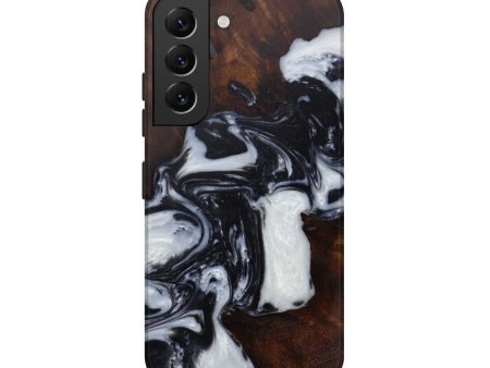 Galaxy S22 Wood+Resin Live Edge Phone Case - Sibyl (Black & White, 582835) Online