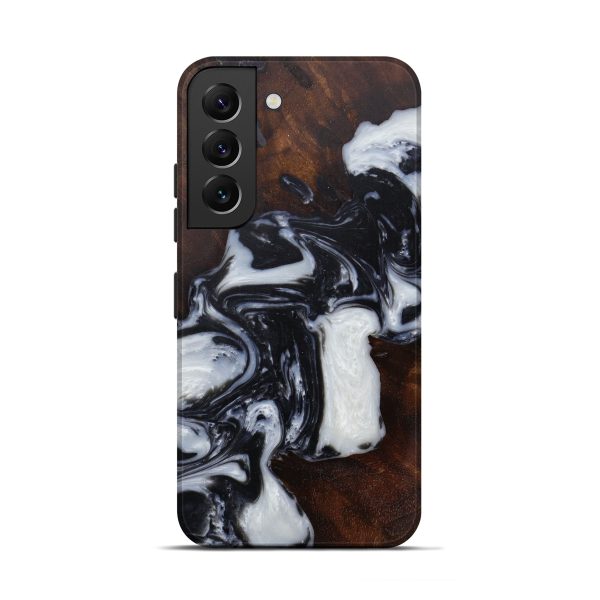 Galaxy S22 Wood+Resin Live Edge Phone Case - Sibyl (Black & White, 582835) Online