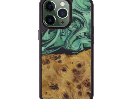 iPhone 13 Pro Wood+Resin Phone Case - Semaj (Dark Green, 586914) Discount