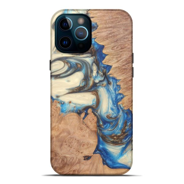 iPhone 12 Pro Max Wood+Resin Live Edge Phone Case - Russ (Light Blue, 579118) Sale