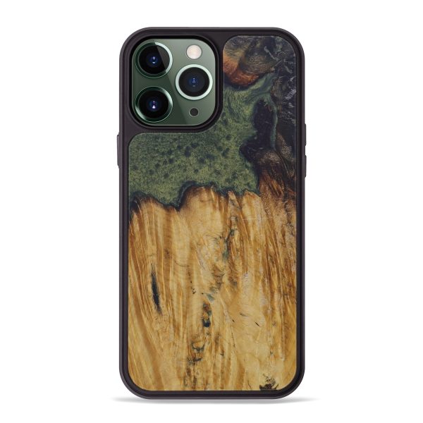 iPhone 13 Pro Max Wood+Resin Phone Case - Aubrette (Dark Green, 576165) Hot on Sale