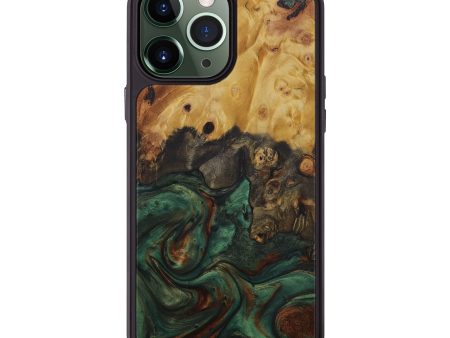 iPhone 13 Pro Max Wood+Resin Phone Case - Olar (Dark Green, 583158) Online Hot Sale