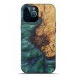 iPhone 12 Pro Max Wood+Resin Live Edge Phone Case - Truman (Dark Green, 577500) on Sale