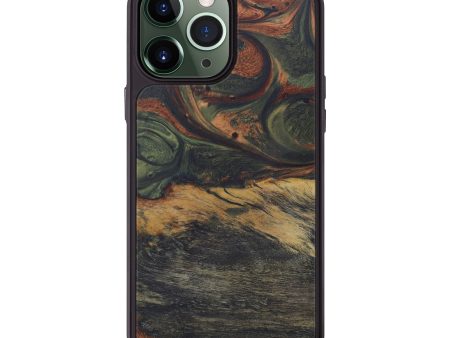 iPhone 13 Pro Max Wood+Resin Phone Case - Mika (Dark Green, 578782) For Sale