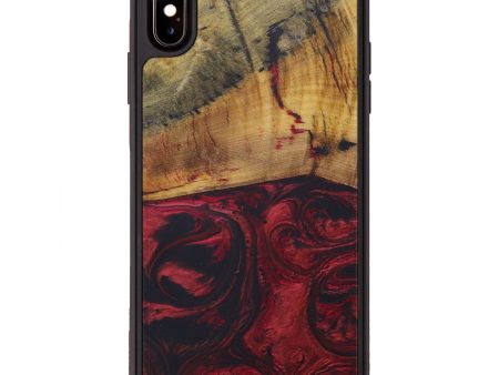 iPhone Xs Max Wood+Resin Phone Case - Norbert (Dark Red, 585410) Sale