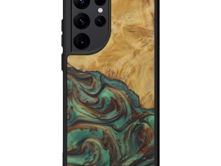 Galaxy S22 Ultra Wood+Resin Phone Case - Gilligan (Dark Green, 580487) Online Hot Sale