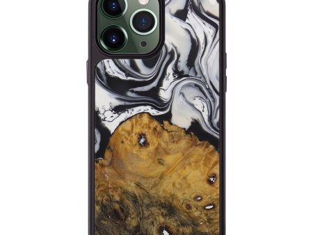 iPhone 13 Pro Max Wood+Resin Phone Case - Olive (Black & White, 575915) on Sale