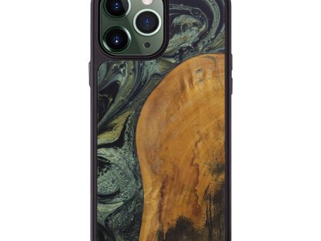 iPhone 13 Pro Max Wood+Resin Phone Case - Elnora (Dark Green, 576379) Discount